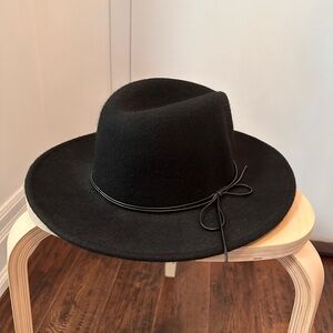 Black stylish fedora hat